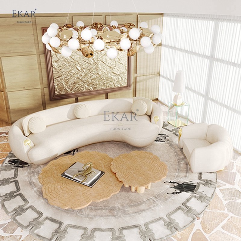 Soft and comfortable curved sofa for living room rest - living room sofa - modern furniture