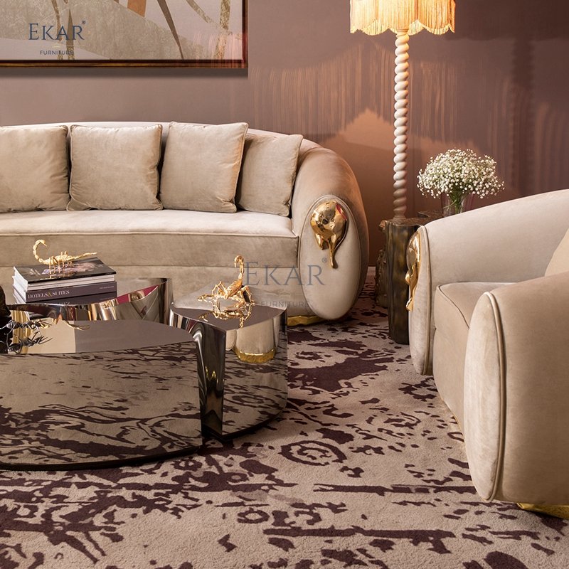 Soft and comfortable curved sofa for living room rest - living room sofa - modern furniture