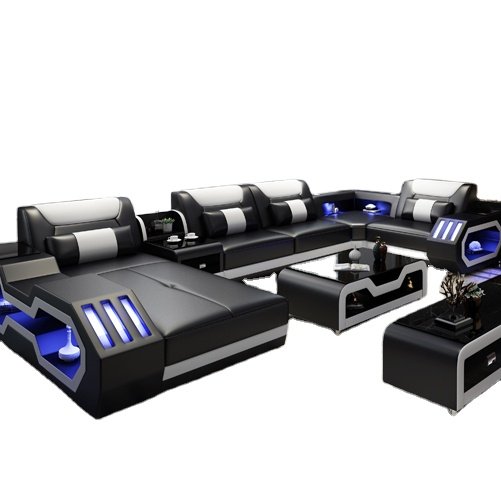 CBMmart customized contemporary design genuine leather living room sofas sectional sofa set furniture
