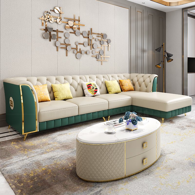 Furnistyle Cheap Modern Sofa Metal Frame Golden Legs Luxurious Togosofa Small 5 In 1 Couch Sofa Bed Price Morden Sofa Sets