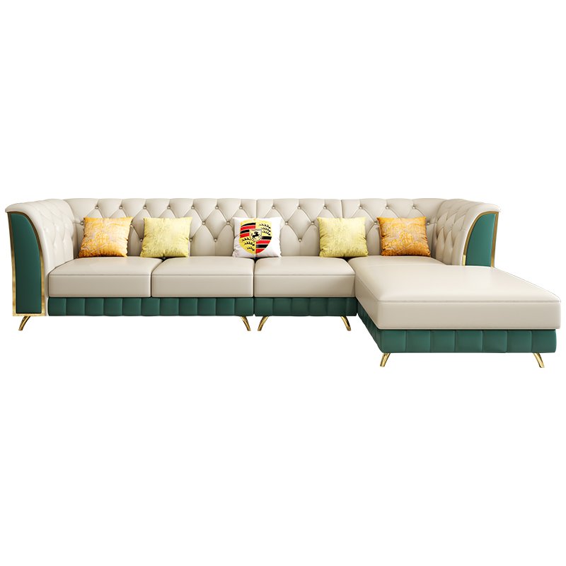 Furnistyle Cheap Modern Sofa Metal Frame Golden Legs Luxurious Togosofa Small 5 In 1 Couch Sofa Bed Price Morden Sofa Sets