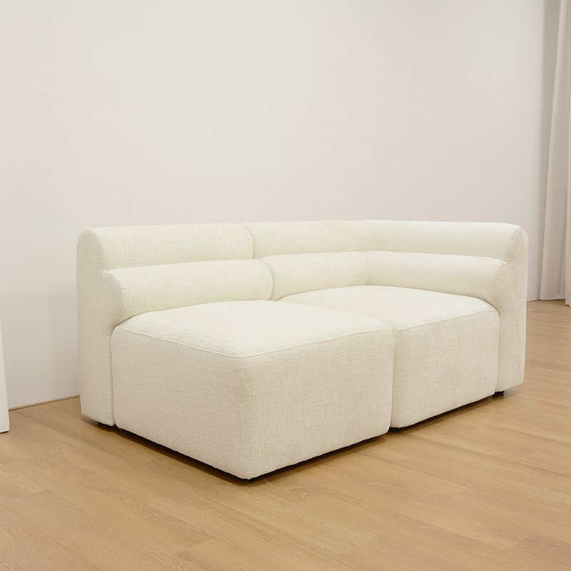 Modern Minimalist white sectional chenille sofa fabric couches luxury living room sofa