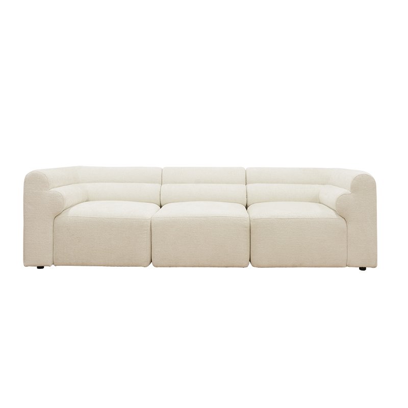 Modern Minimalist white sectional chenille sofa fabric couches luxury living room sofa