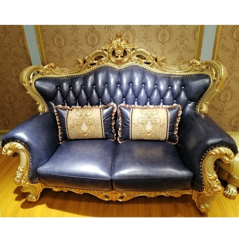 luxury european living room sofa set furniture for wholesales Hot selling royal green or blue sofas and sofa chair
