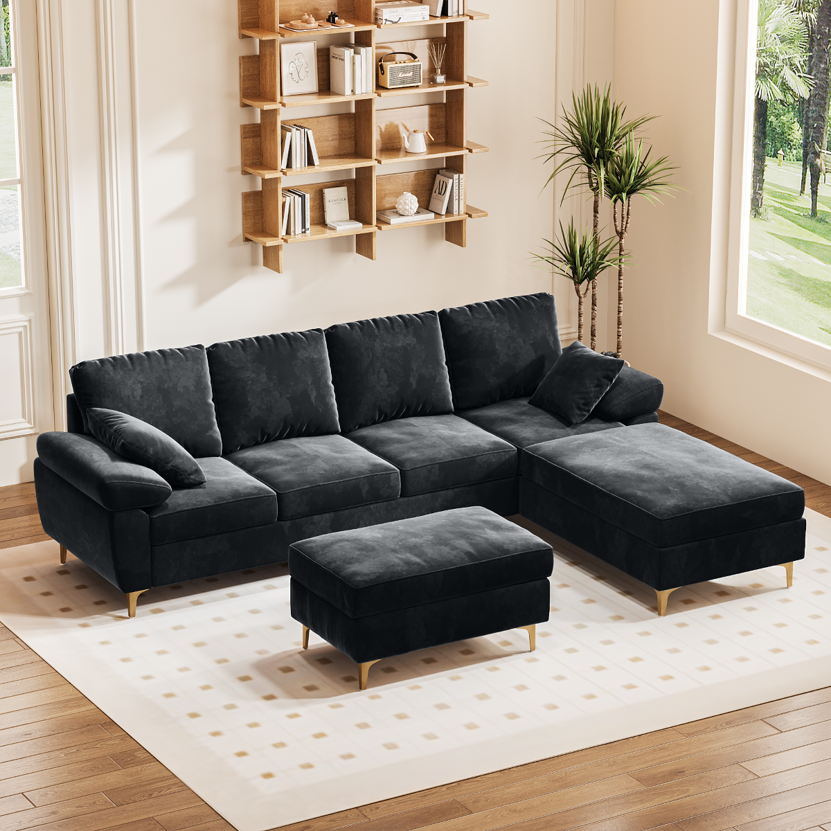 Living Room Sofas Living Room Convertible Sofa Bed With 3 Cushions and Breathable Fabric for Apartments Offices Furniture Home