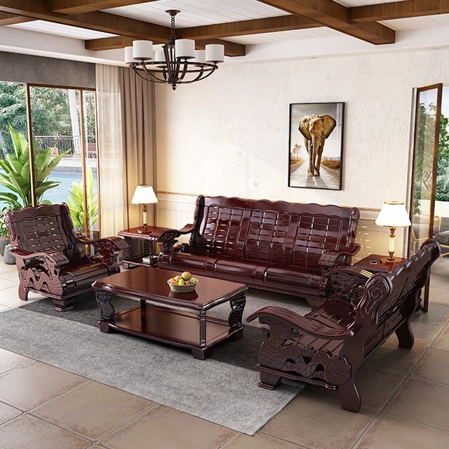 The Good Quality Soild Wood Sofa Living Room Sofa Set design modern wooden sofas living room furniture