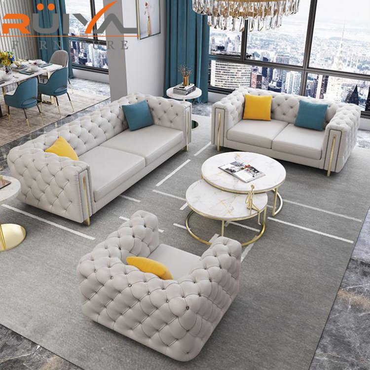 Fabric nordic sofa couch living room sofa set grey color 3 2 1 sofa set designs home furniture
