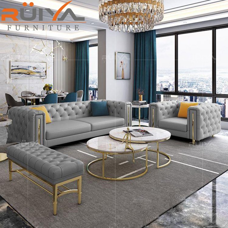 Fabric nordic sofa couch living room sofa set grey color 3 2 1 sofa set designs home furniture