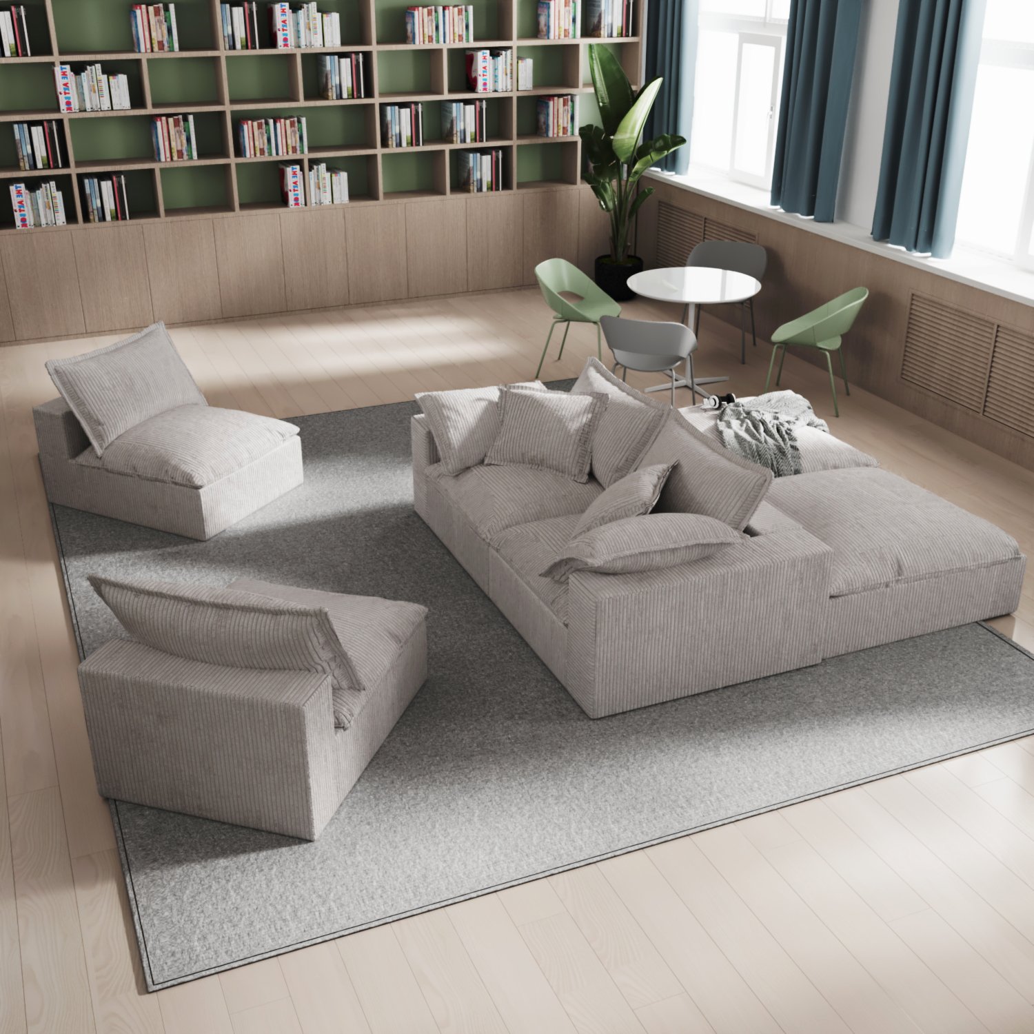Saien Design Chenille Corduroy Deep bed Seat Sofas Couches Foam modern Detachable Cushion Removable cover living room sofas