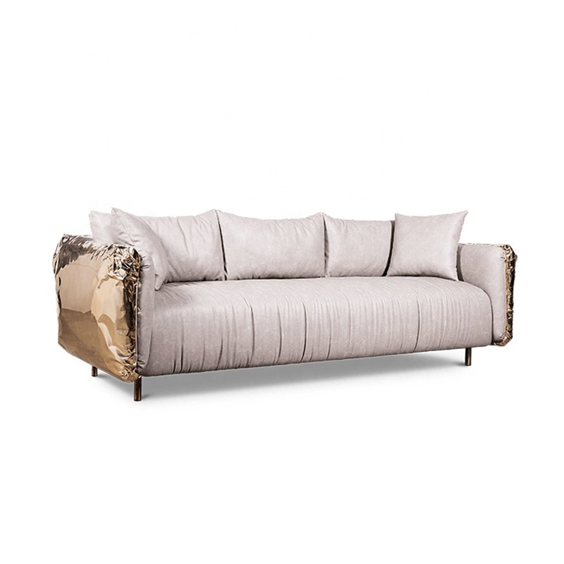 Boca Design Premium Villa Modern Style Light Luxury leather Sectional Couch Customize Sofa Set Furniture living room sofa