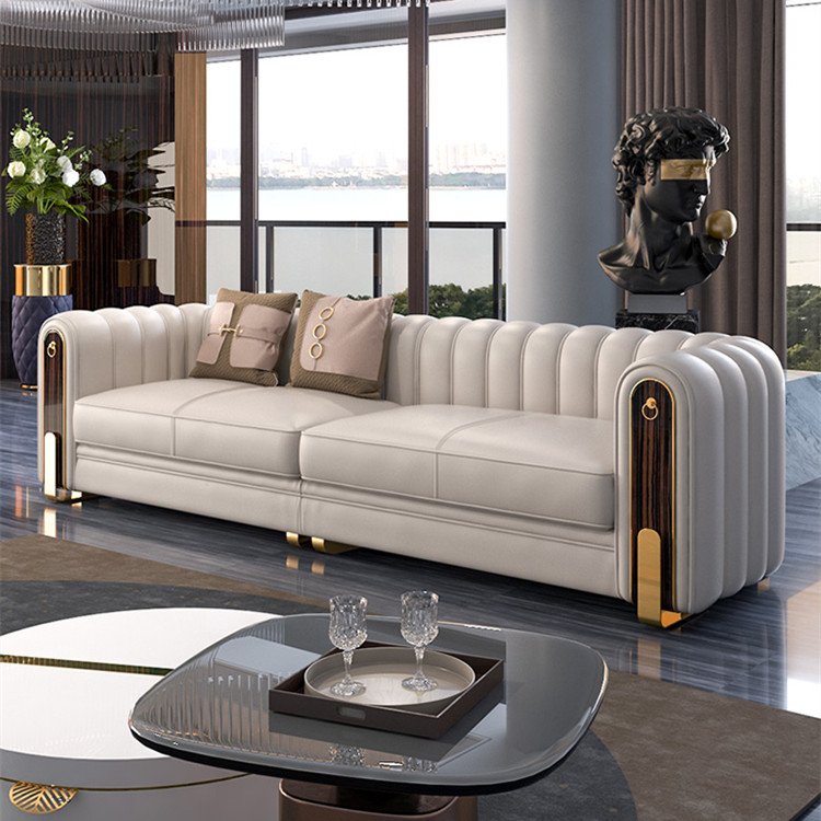 Italian style modern couch royal living room sofas American home lounge furniture leather sofa set luxury