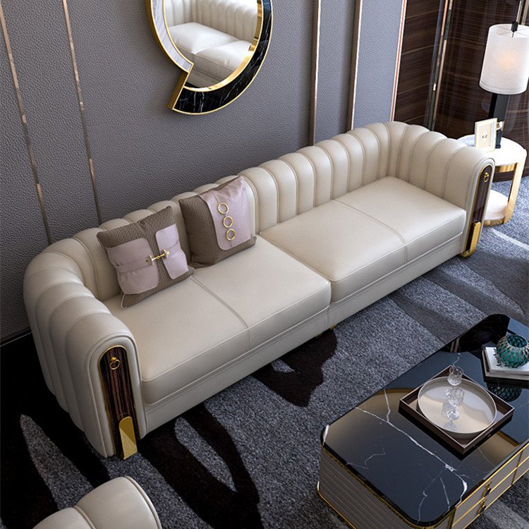 Italian style modern couch royal living room sofas American home lounge furniture leather sofa set luxury