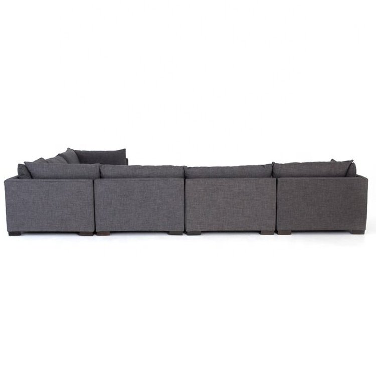 Modern Living Room Furniture Down Filled Overstuffed L-shaped Sectional Sofa 4 Piece Modular Couch Luxury Chaise Fabric Sofa Set