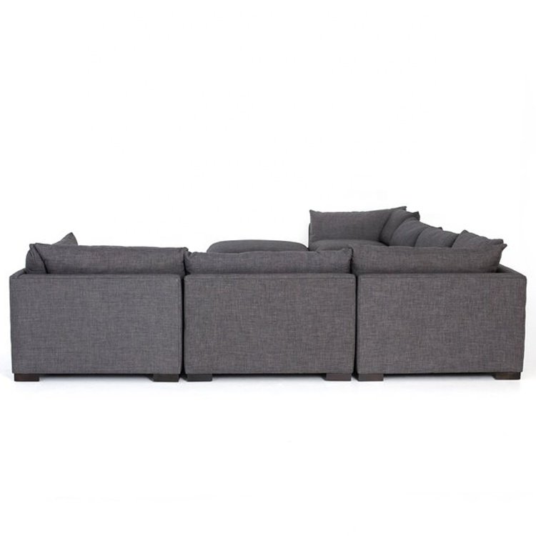 Modern Living Room Furniture Down Filled Overstuffed L-shaped Sectional Sofa 4 Piece Modular Couch Luxury Chaise Fabric Sofa Set