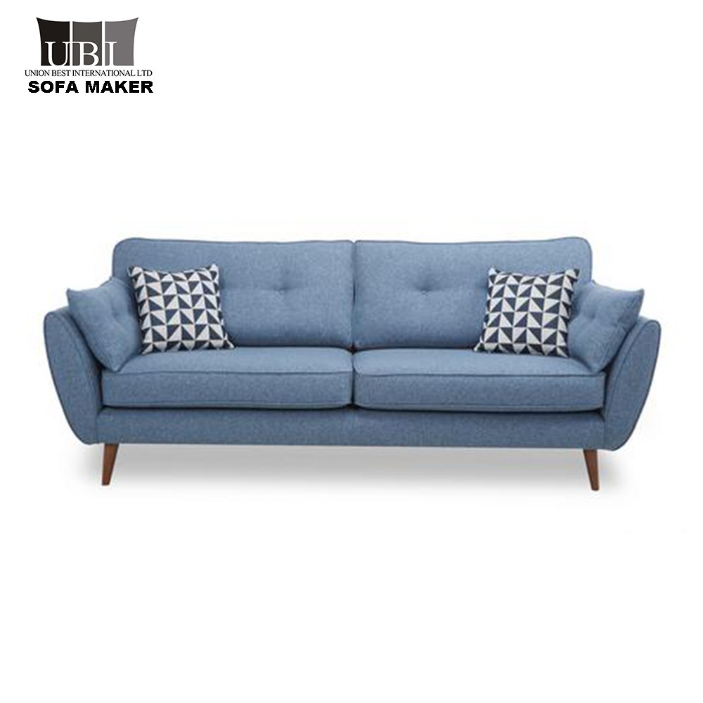 Nordic fabric 3 seat sofa with wooden legs living room sofa furniture MY213