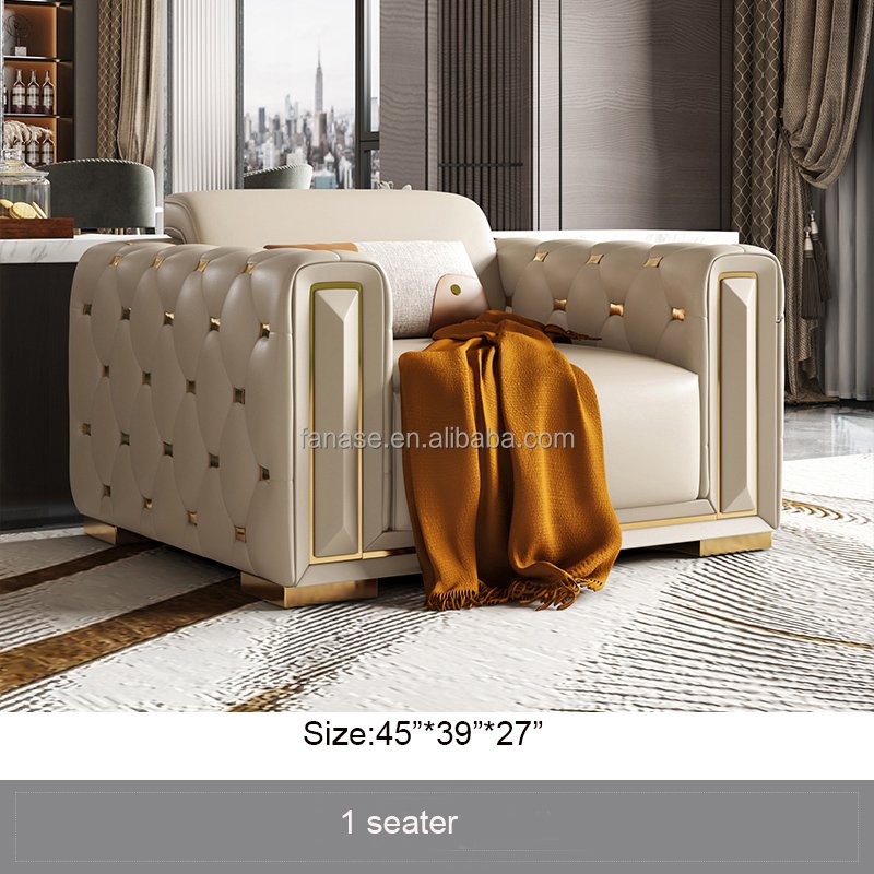 Custom Wholesale Stainless Steel Tufted Sofa Set Designs Modern Luxury Upholstered Velvet Sectional Living Room Sofas for Home