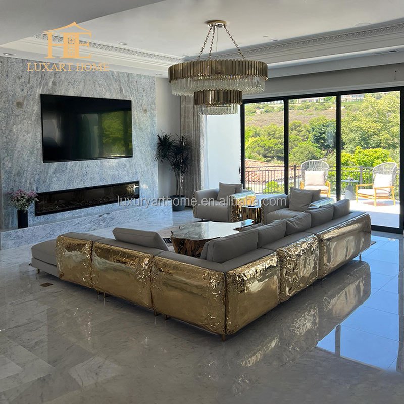 High-end custom Italian couches living room solid wood fabric sofa house villa sitting room luxury modern furniture sofa set