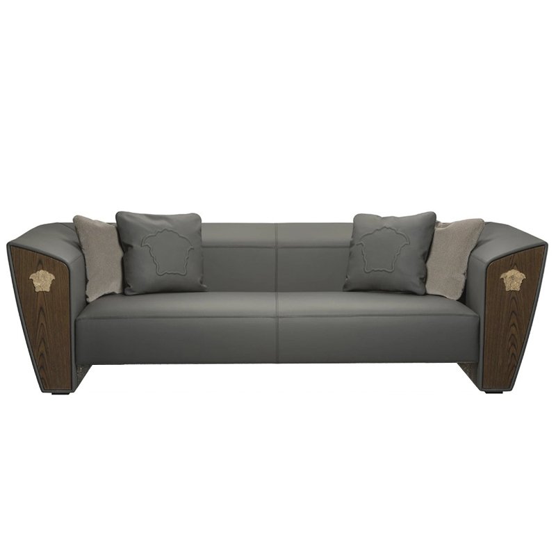 Furnistyle Italian fashion brand luxury living room furniture modern design Varsace white leather sofa