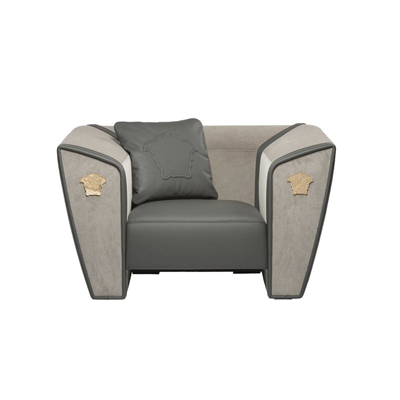 Furnistyle Italian fashion brand luxury living room furniture modern design Varsace white leather sofa