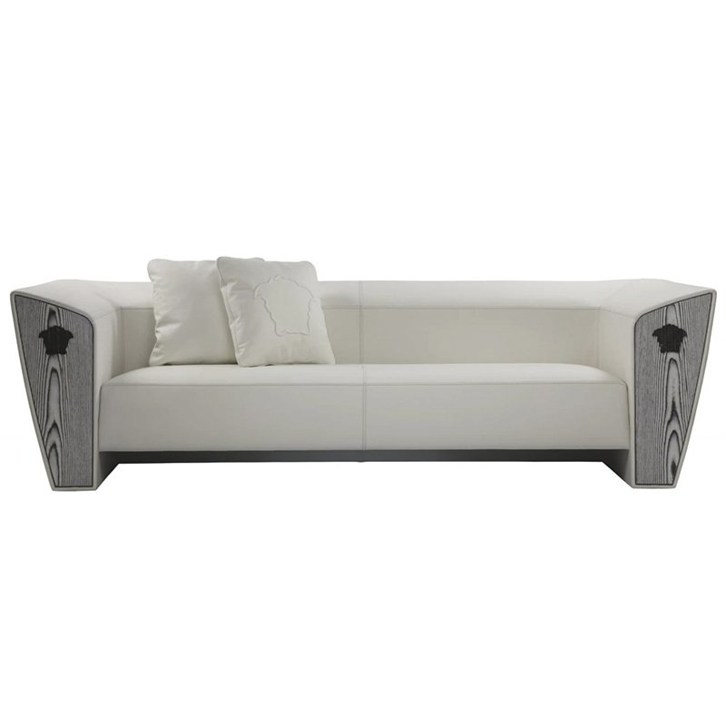 Furnistyle Italian fashion brand luxury living room furniture modern design Varsace white leather sofa