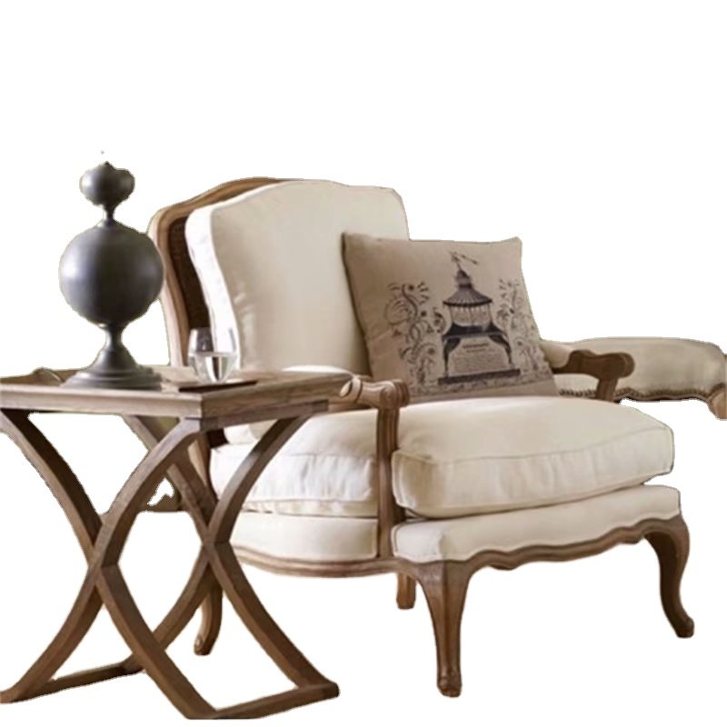 American living room high fashion retro made old tiger chair 1 person sofa