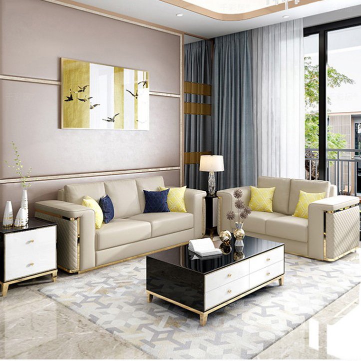 Light luxury sofa three-seat combination sofa high-end post-modern retro Hong Kong style living room sofa