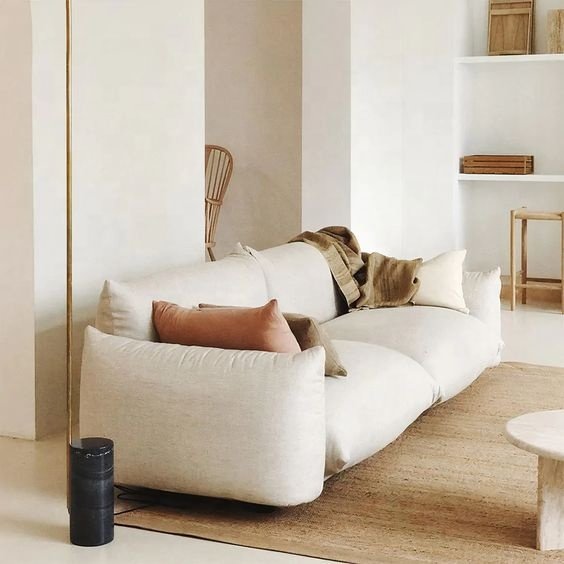 Hot Selling Nordic Design Furniture High Quality White Fabric Living Room Sofas Luxury Designed Home Modern Sectional Sofa