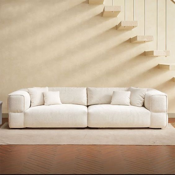 Hot Selling Nordic Design Furniture High Quality White Fabric Living Room Sofas Luxury Designed Home Modern Sectional Sofa