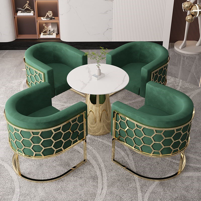 Furnistyle Full Leather Or Fabric Sofa Set Designs Living Room Gold Stainless Steel Frame Sofa Set Modern Luxury Sofa Couch