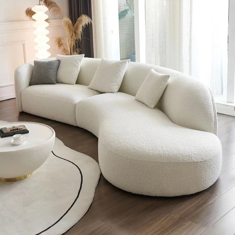 Nordic arc cashmere moon sofa living room modern luxury designer Italian style minimalist profiled fabric sofa