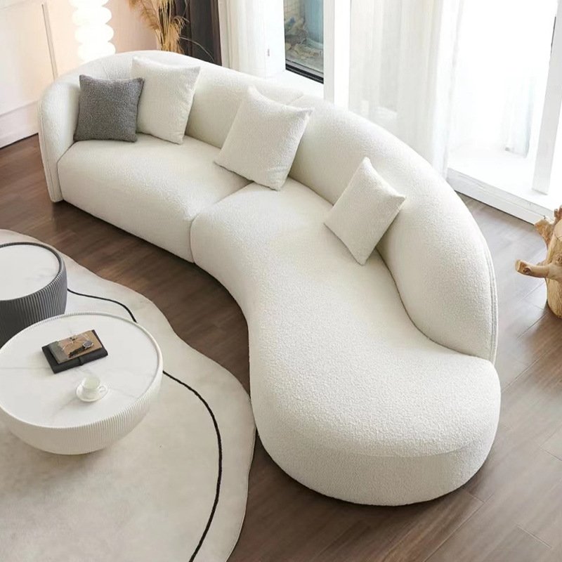 Nordic arc cashmere moon sofa living room modern luxury designer Italian style minimalist profiled fabric sofa