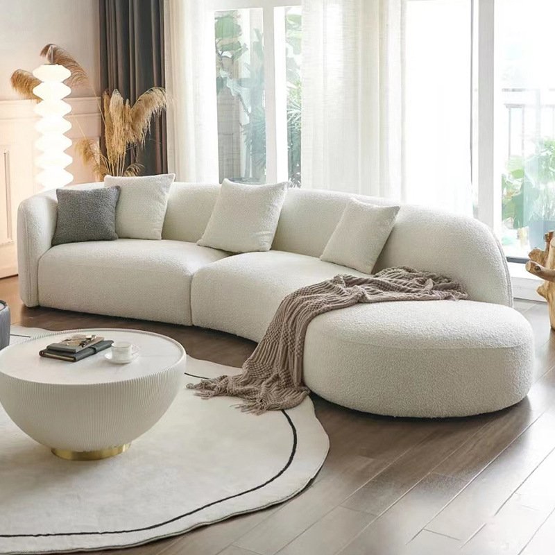 Nordic arc cashmere moon sofa living room modern luxury designer Italian style minimalist profiled fabric sofa