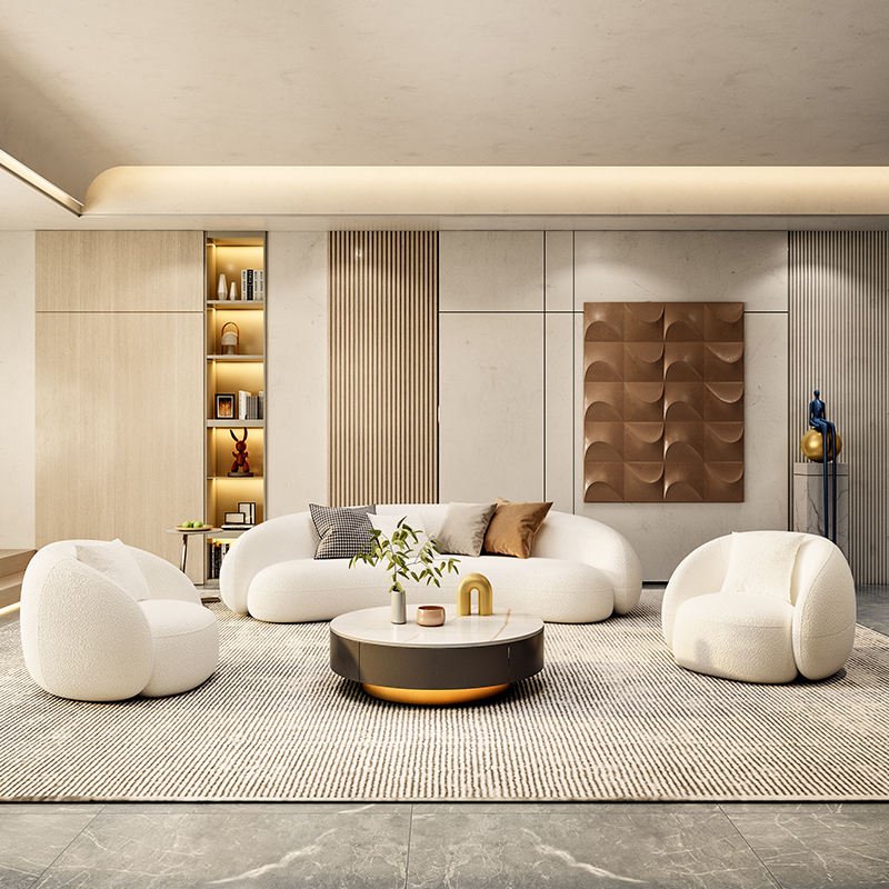 Hot sale modern sofa simple sofa simple special-shaped white light luxury living room sofa furniture combination