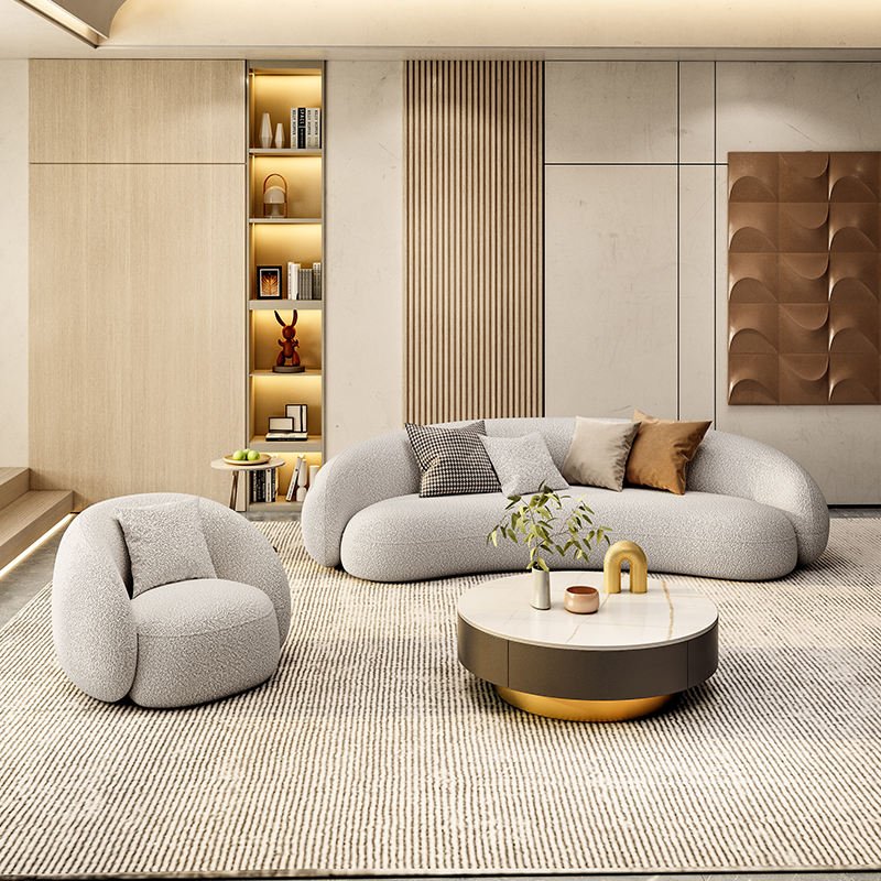 Hot sale modern sofa simple sofa simple special-shaped white light luxury living room sofa furniture combination