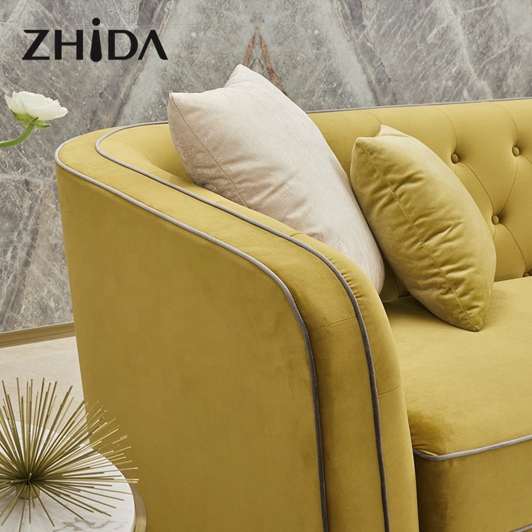 Manufacture custom 3 pieces fabric furniture living room luxury sofas set