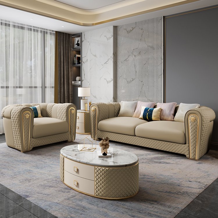 latest Italian design Noble enjoyment living room sofa set furniture luxurious Modern sofa design for drawing room