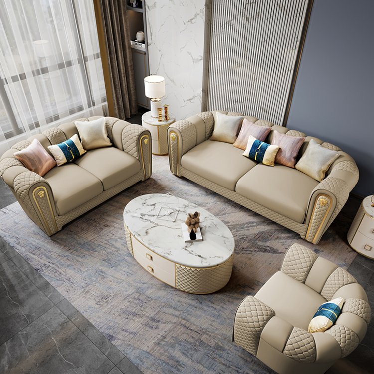 latest Italian design Noble enjoyment living room sofa set furniture luxurious Modern sofa design for drawing room