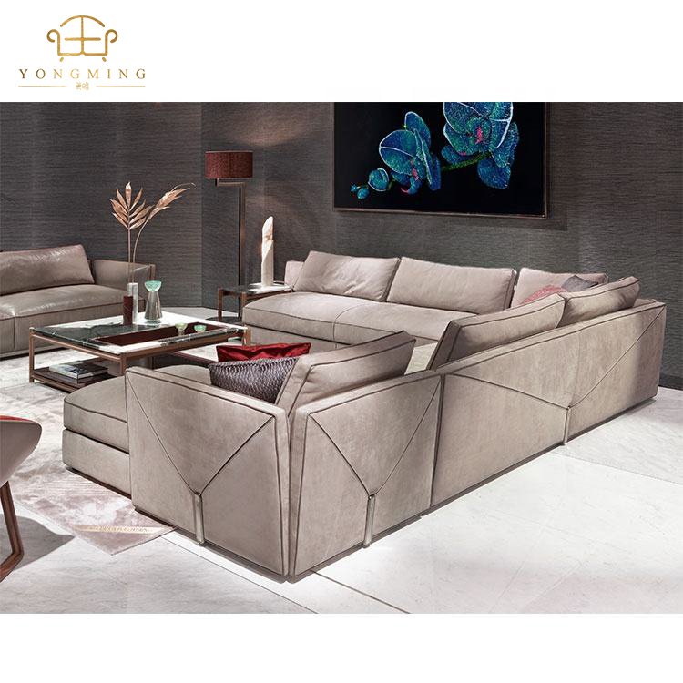 Italian luxury design home furniture modern living room sofa set genuine leather sofa set living room furniture