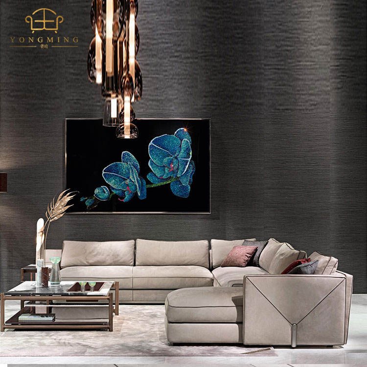 Italian luxury design home furniture modern living room sofa set genuine leather sofa set living room furniture