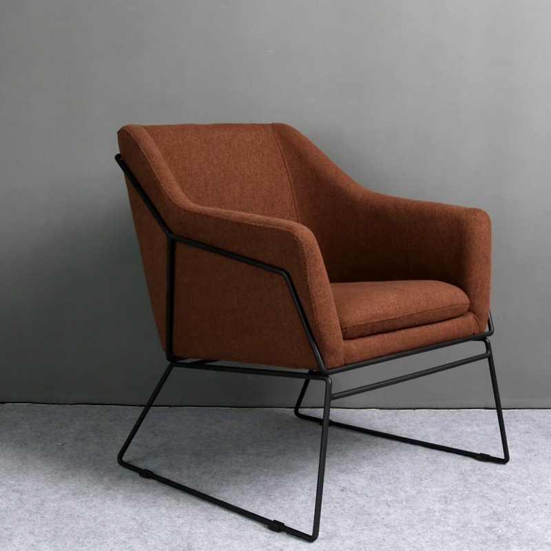 Hot sell best quality 1 or 2 seater leisure iron simple modern soft sofa nordic style living room velvet fabric sofa arm chair
