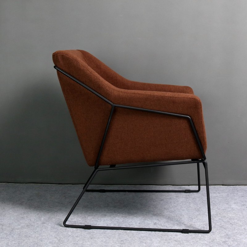 Hot sell best quality 1 or 2 seater leisure iron simple modern soft sofa nordic style living room velvet fabric sofa arm chair