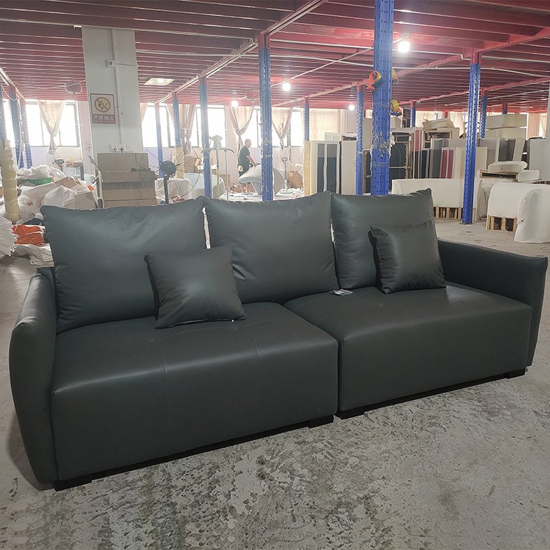 New Wooden Sofa Setsleather Sofa Combination Set Modern Interior Furniture Leather Living Room Sofas