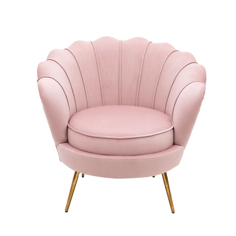 Hot Sales Upholstered Velvet Flowered Armchair With Metal Legs For Living Room