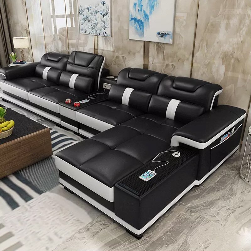 Genuine Leather Cowhide Sofa living room sofa set Small Unit Intelligent Large Combination for furniture sofa