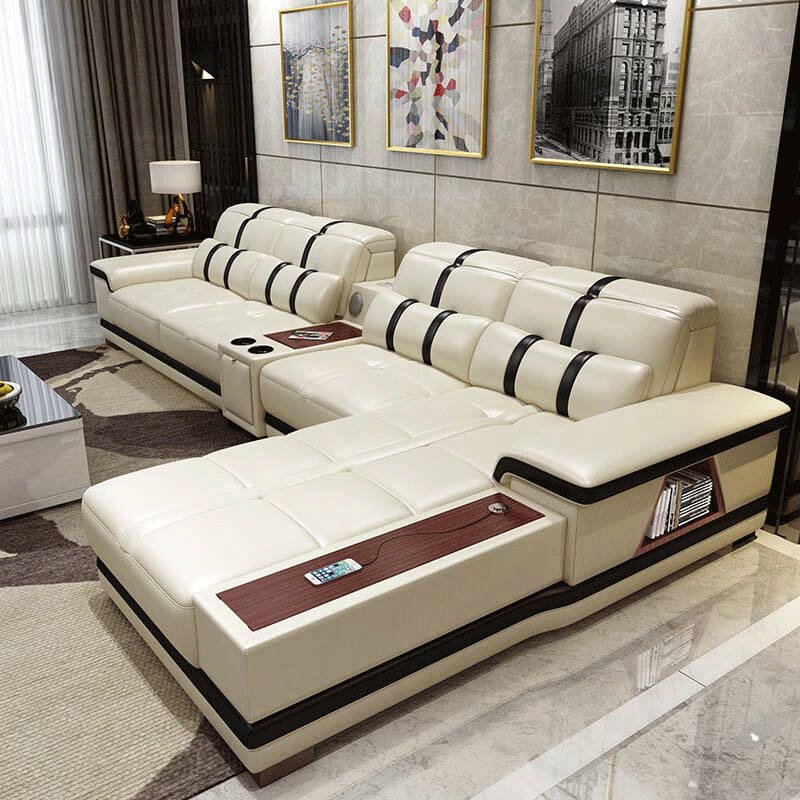 Genuine Leather Cowhide Sofa living room sofa set Small Unit Intelligent Large Combination for furniture sofa