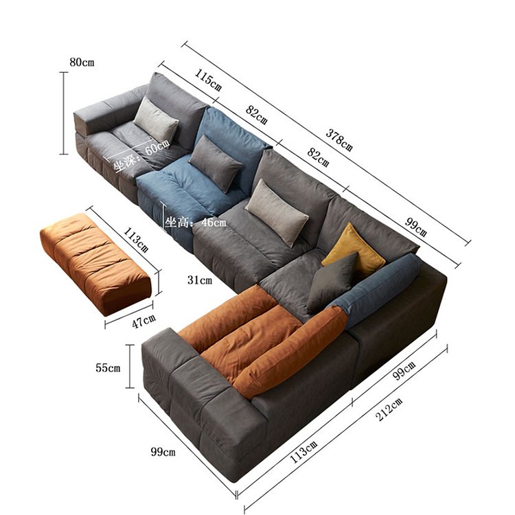 Italian modern contracted style comfortable soft sectionals sofa set living room sofa furniture old? classic!