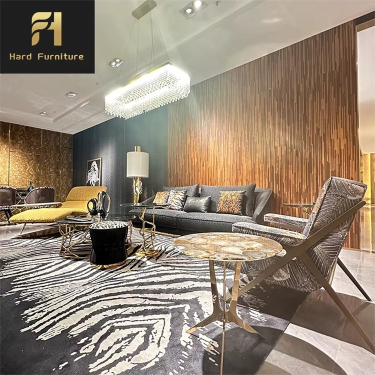 High-End Luxury Italian Sofa Furniture Set Leather Custom Sectional Modular Living Room Sofa