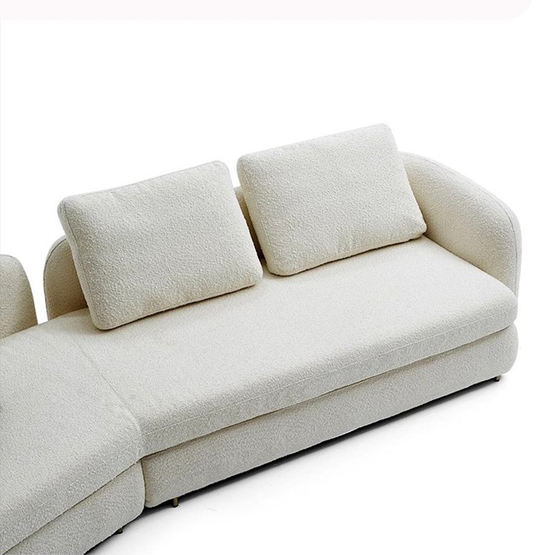 Italian luxury boucle corner sofas and modern sectional couch large 3 seater curved sofas fabric sofa set living room furniture