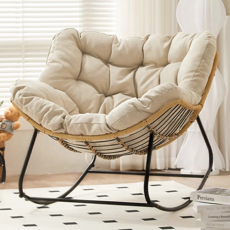 Luxury Sofas Rocking Rattan Wood Fabric Nordic Office Hotel Chair Modern Home Couch Sectional Set Furniture Living Room Sofas