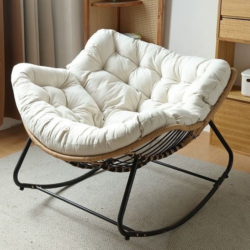 Luxury Sofas Rocking Rattan Wood Fabric Nordic Office Hotel Chair Modern Home Couch Sectional Set Furniture Living Room Sofas